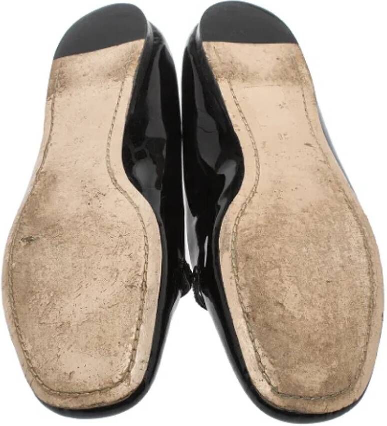 Miu Pre-owned Leather flats Black Dames