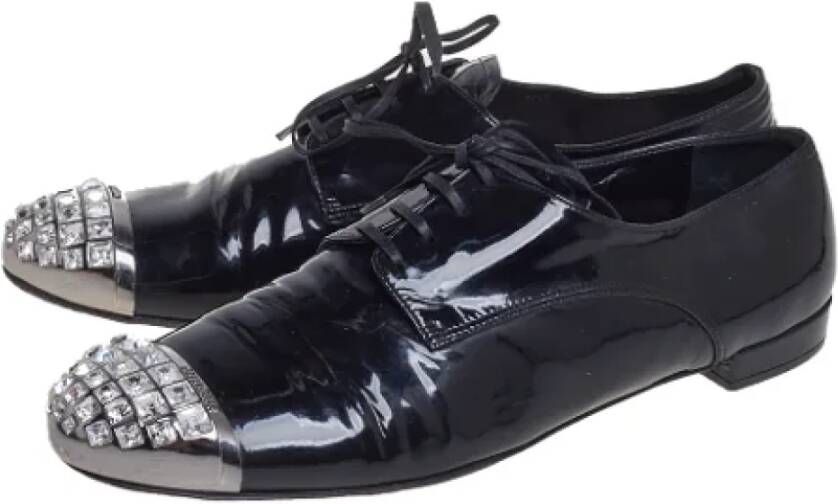 Miu Pre-owned Leather flats Black Dames