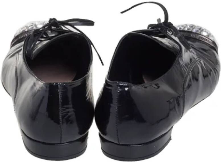 Miu Pre-owned Leather flats Black Dames