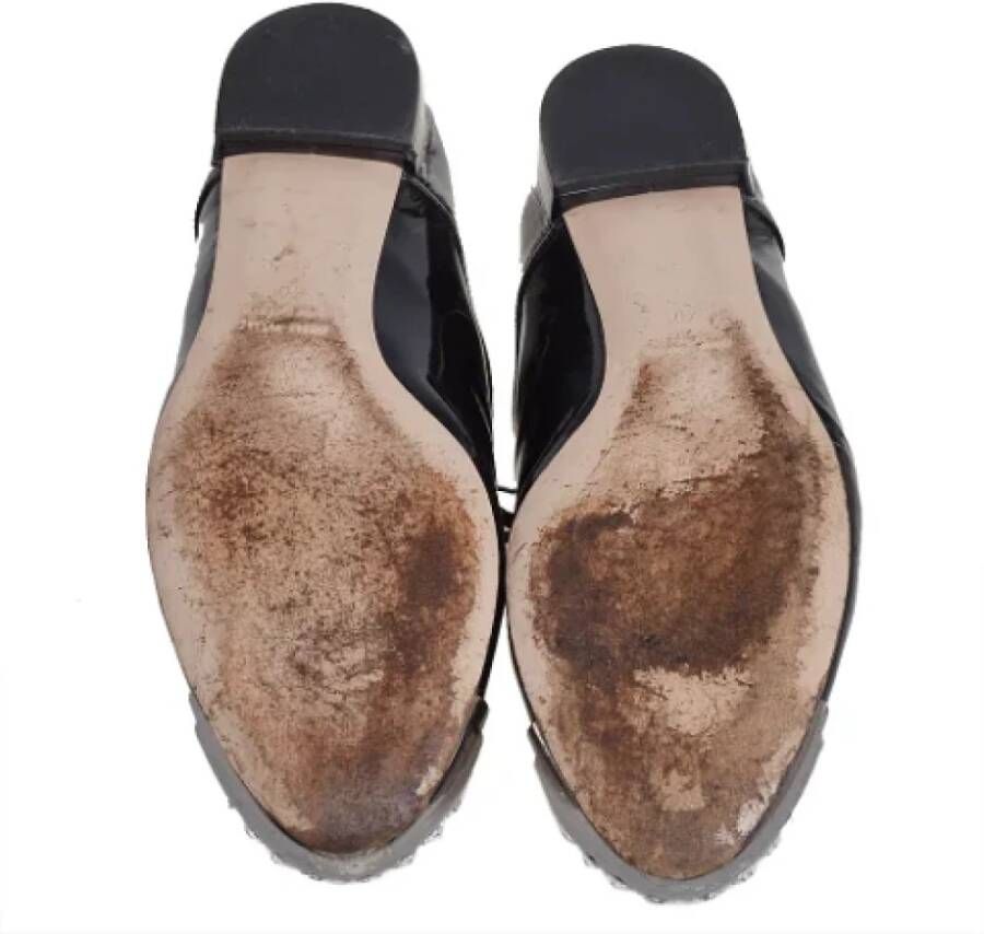 Miu Pre-owned Leather flats Black Dames