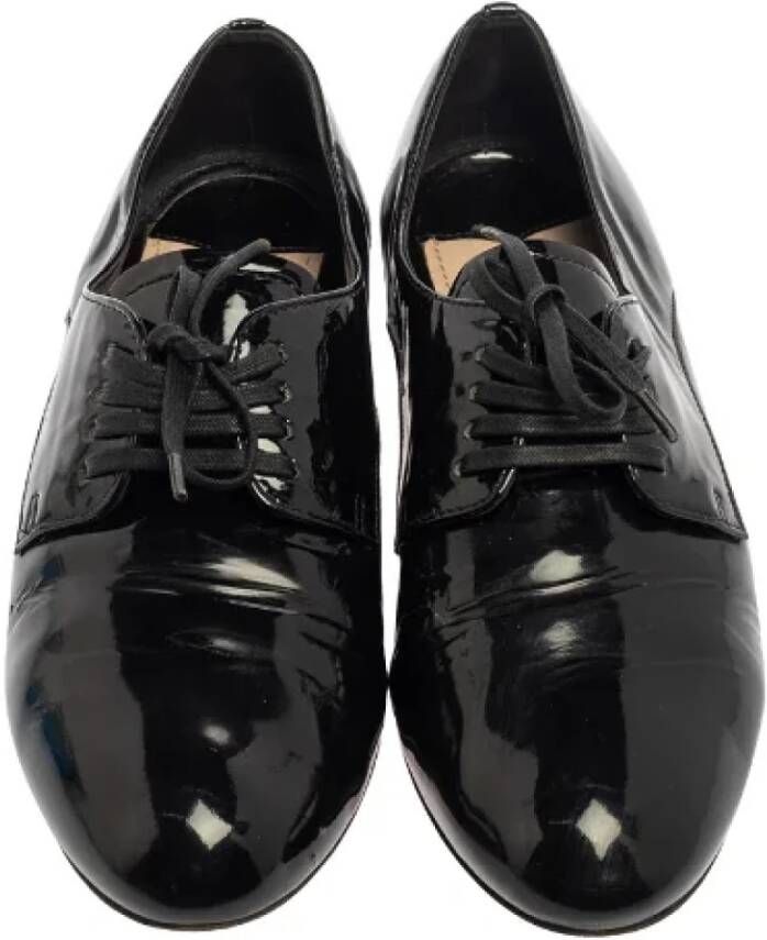 Miu Pre-owned Leather flats Black Dames