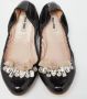 Miu Pre-owned Leather flats Black Dames - Thumbnail 3