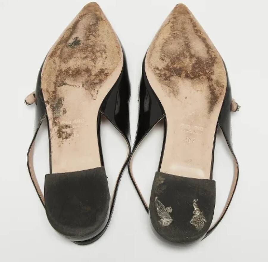 Miu Pre-owned Leather flats Black Dames