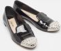 Miu Pre-owned Leather flats Black Dames - Thumbnail 4