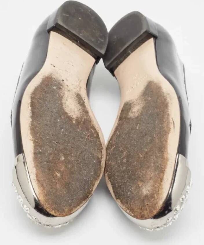 Miu Pre-owned Leather flats Black Dames