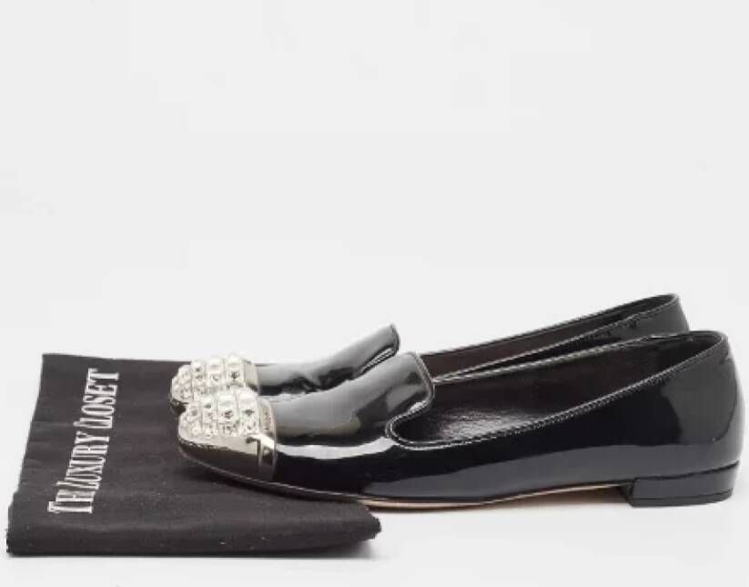 Miu Pre-owned Leather flats Black Dames