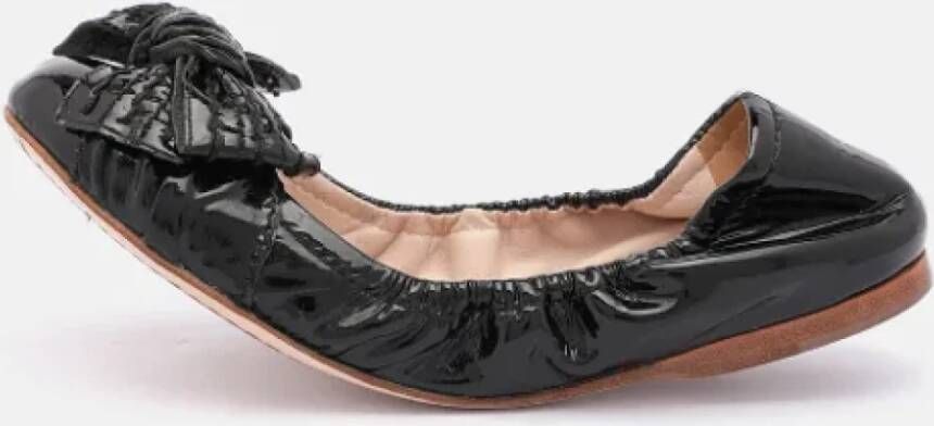 Miu Pre-owned Leather flats Black Dames