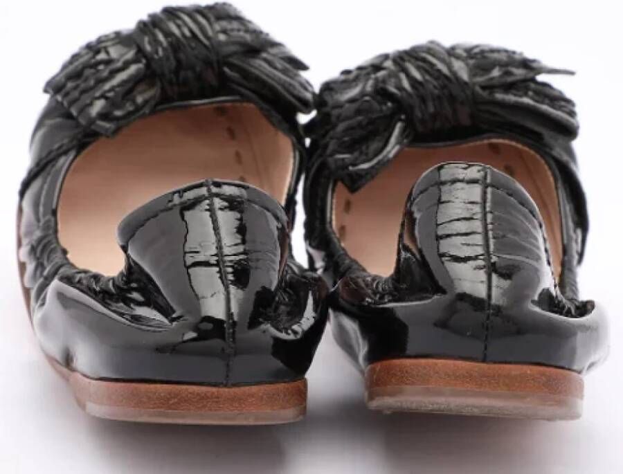 Miu Pre-owned Leather flats Black Dames