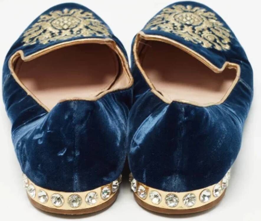 Miu Pre-owned Leather flats Blue Dames