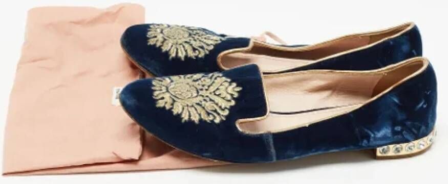 Miu Pre-owned Leather flats Blue Dames