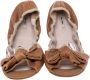 Miu Pre-owned Leather flats Brown Dames - Thumbnail 2