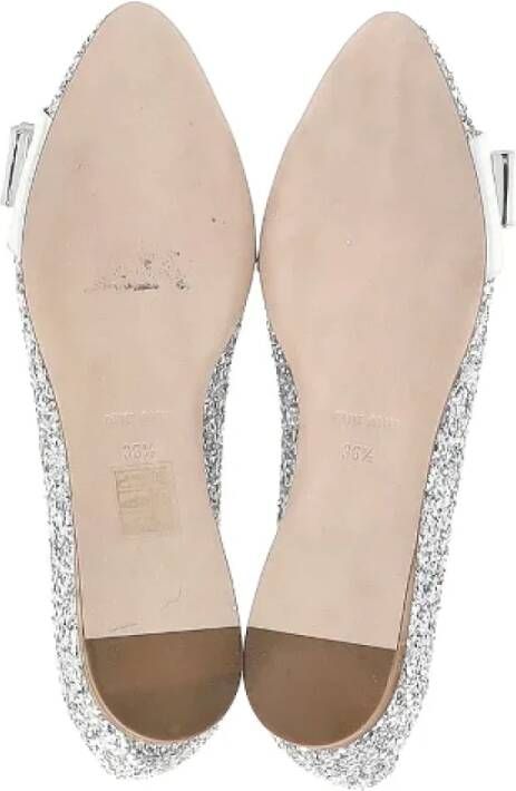 Miu Pre-owned Leather flats Gray Dames