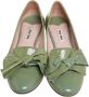 Miu Pre-owned Leather flats Green Dames - Thumbnail 2