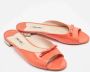 Miu Pre-owned Leather flats Orange Dames - Thumbnail 4