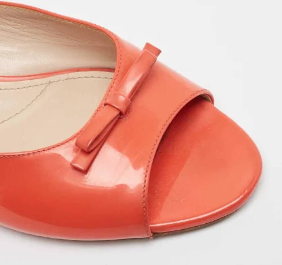 Miu Pre-owned Leather flats Orange Dames