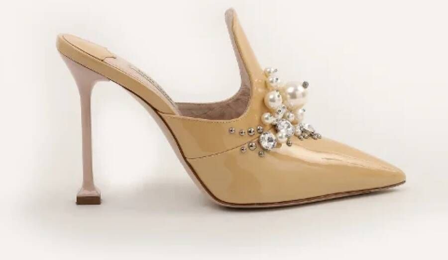 Miu Pre-owned Leather heels Beige Dames