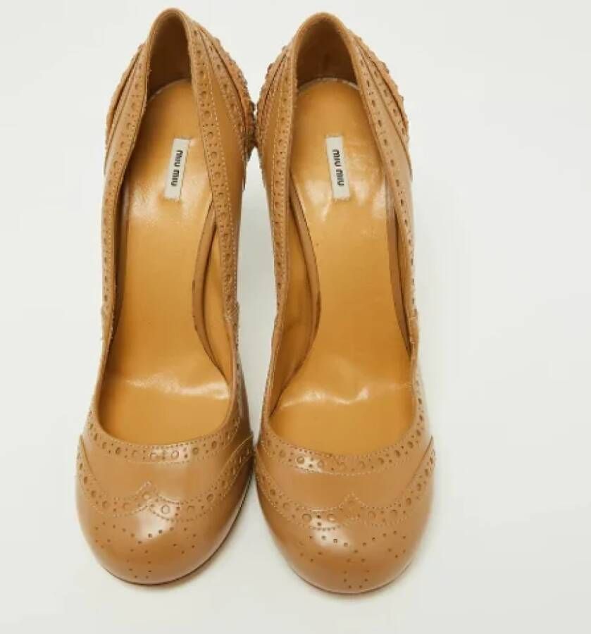 Miu Pre-owned Leather heels Beige Dames