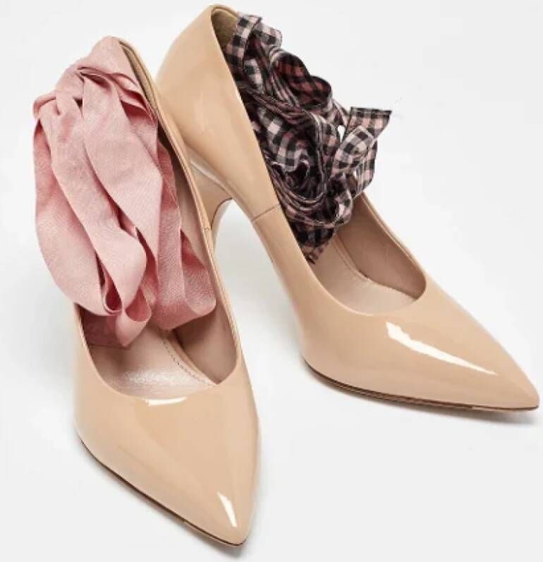 Miu Pre-owned Leather heels Beige Dames