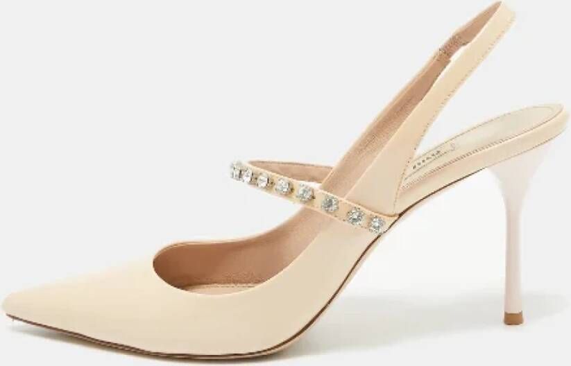 Miu Pre-owned Leather heels Beige Dames