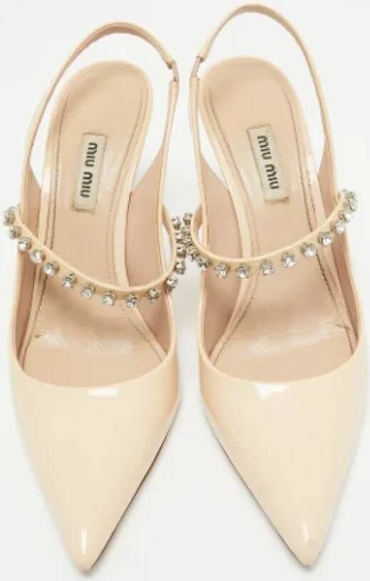 Miu Pre-owned Leather heels Beige Dames