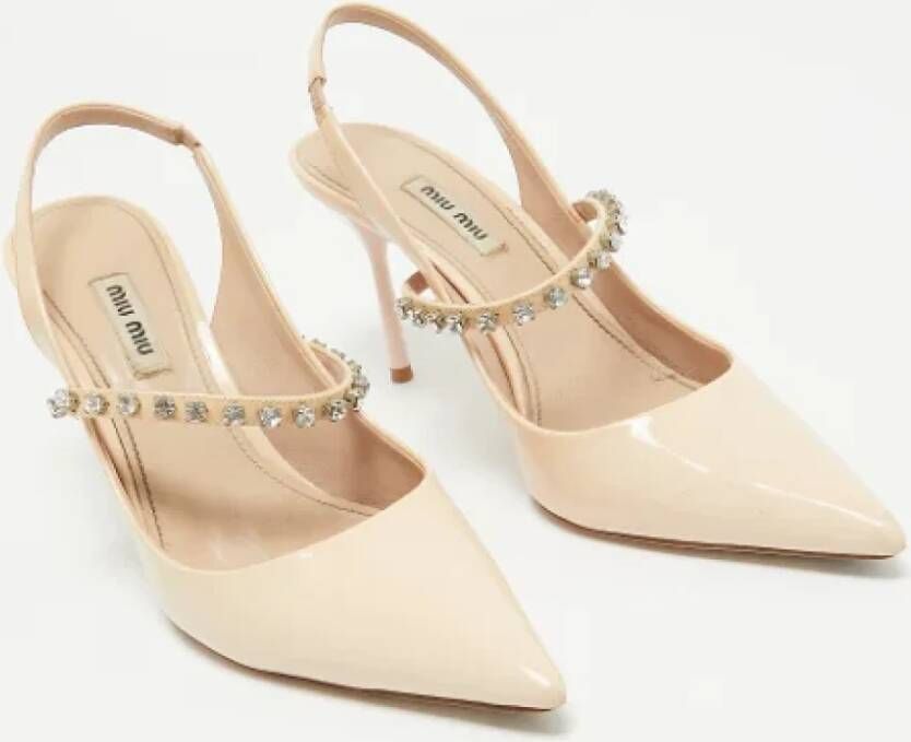 Miu Pre-owned Leather heels Beige Dames