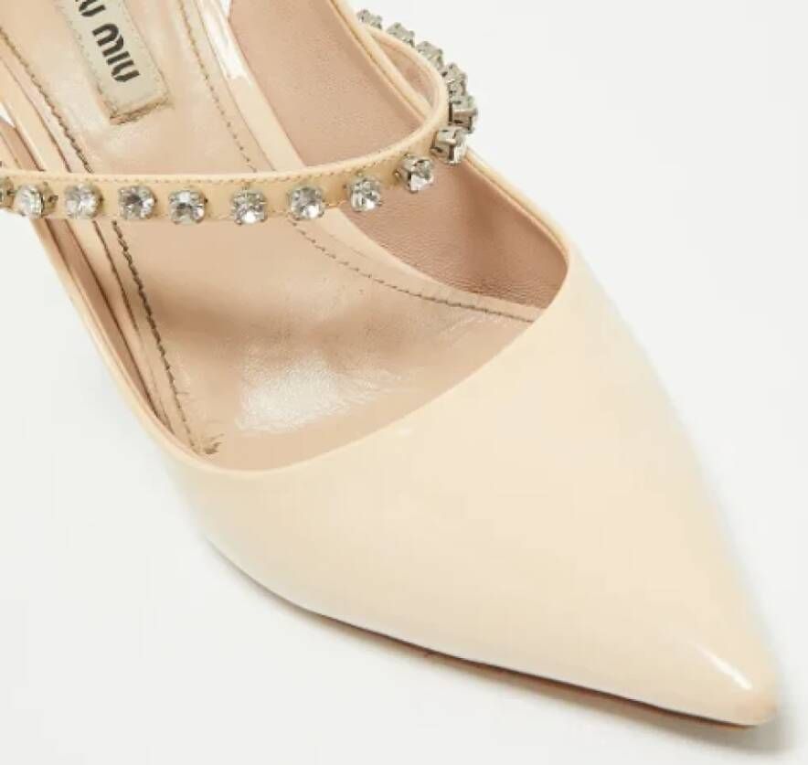 Miu Pre-owned Leather heels Beige Dames