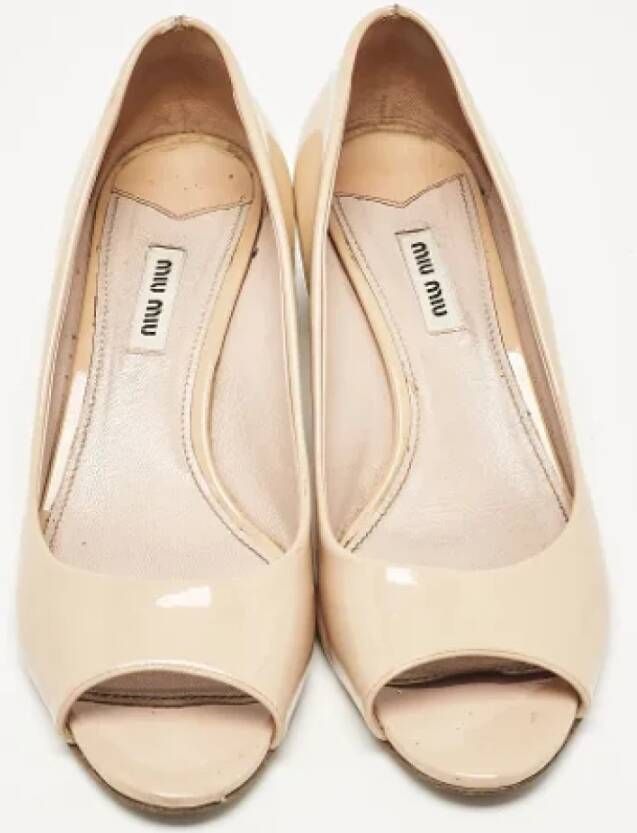 Miu Pre-owned Leather heels Beige Dames