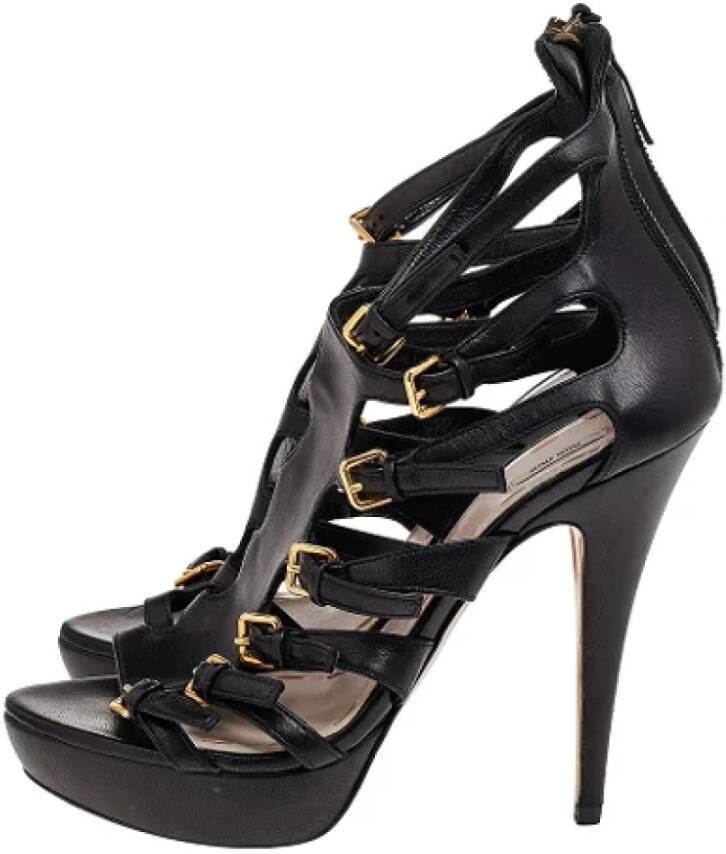 Miu Pre-owned Leather heels Black Dames