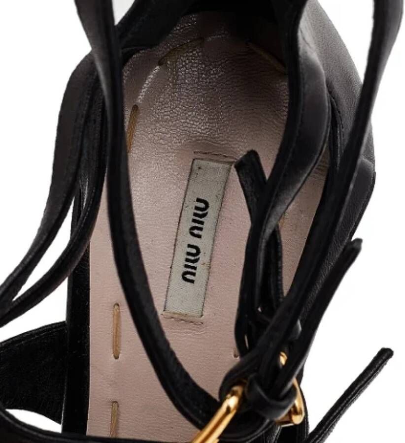 Miu Pre-owned Leather heels Black Dames