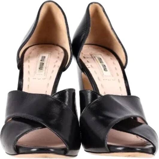 Miu Pre-owned Leather heels Black Dames