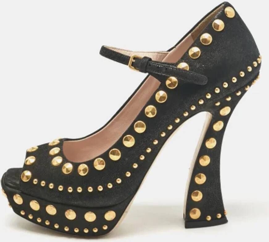 Miu Pre-owned Leather heels Black Dames