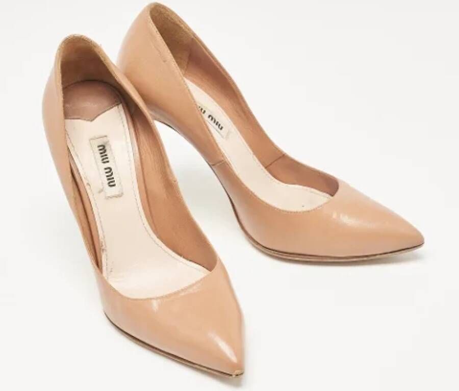 Miu Pre-owned Leather heels Brown Dames