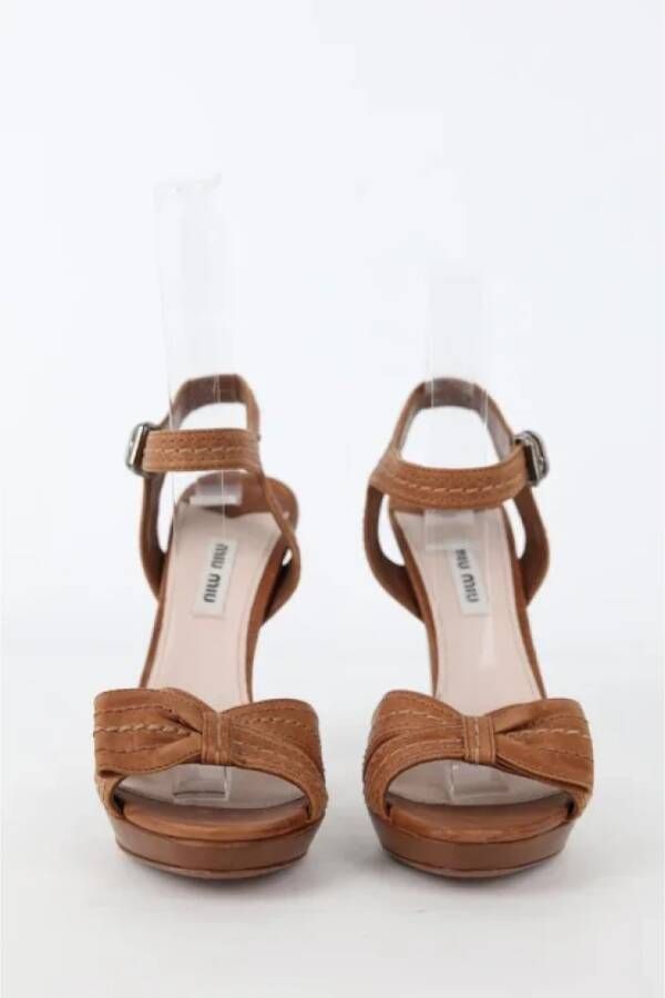 Miu Pre-owned Leather heels Brown Dames