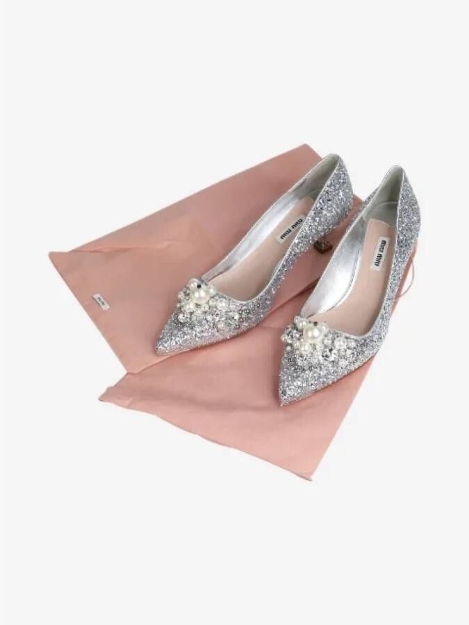 Miu Pre-owned Leather heels Gray Dames