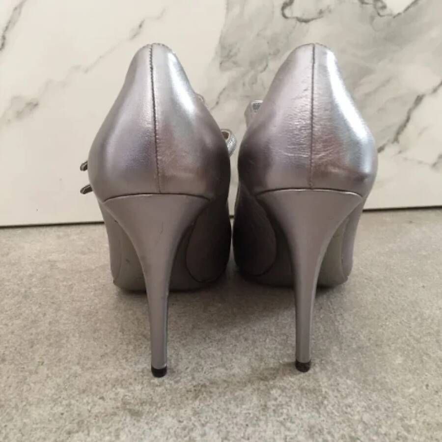 Miu Pre-owned Leather heels Gray Dames