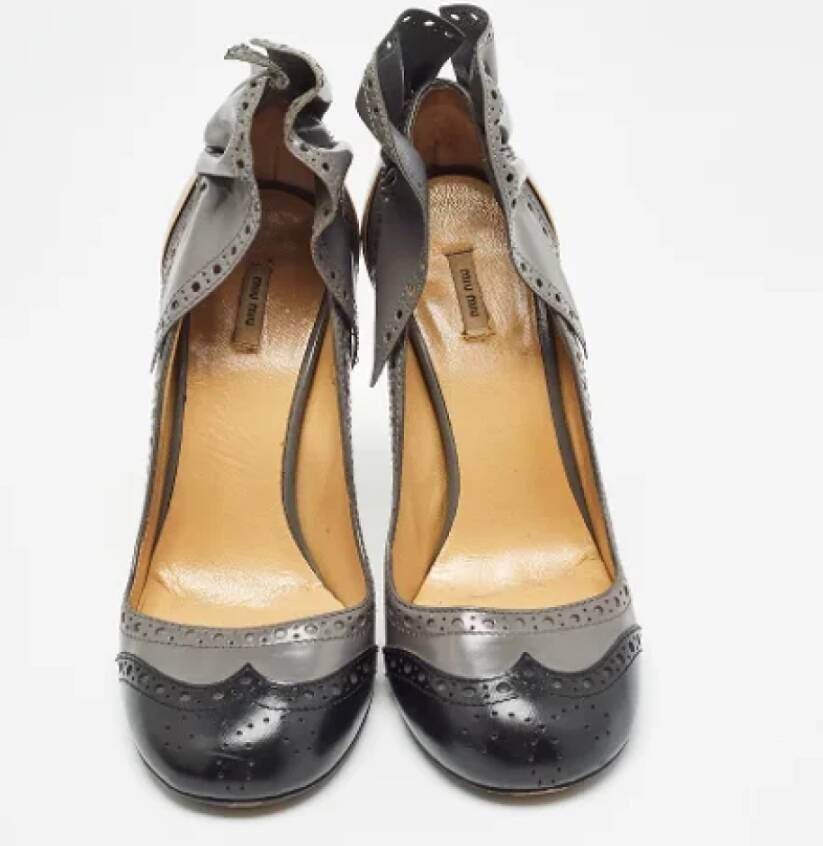 Miu Pre-owned Leather heels Gray Dames