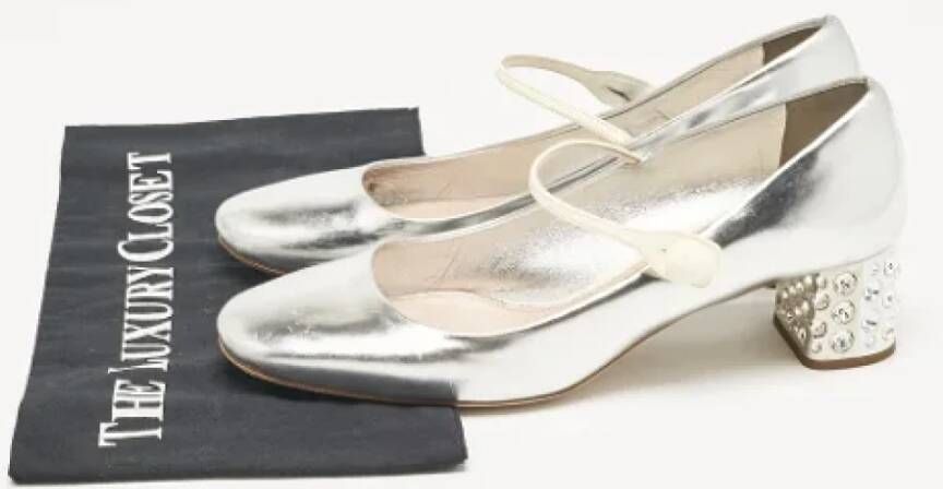 Miu Pre-owned Leather heels Gray Dames