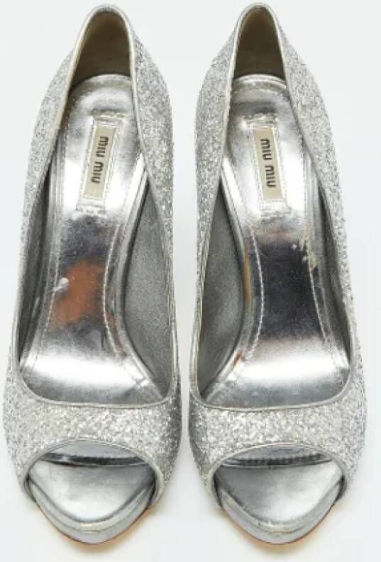 Miu Pre-owned Leather heels Gray Dames