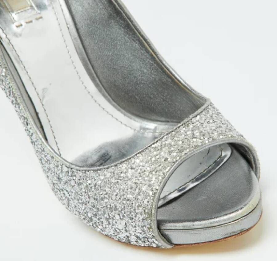 Miu Pre-owned Leather heels Gray Dames