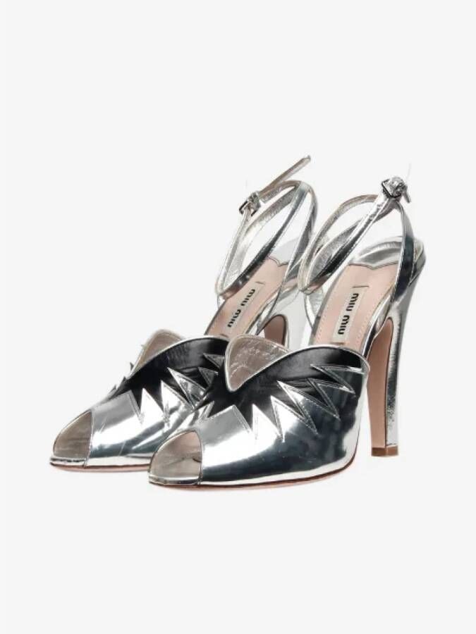 Miu Pre-owned Leather heels Gray Dames