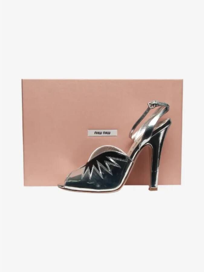 Miu Pre-owned Leather heels Gray Dames