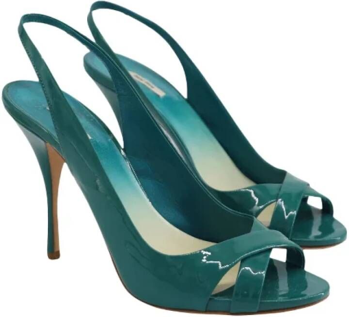 Miu Pre-owned Leather heels Green Dames