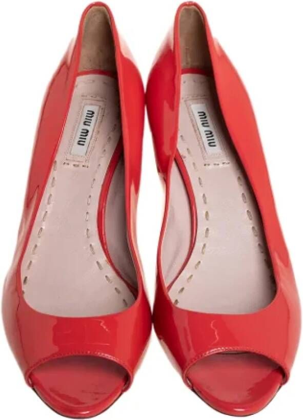 Miu Pre-owned Leather heels Orange Dames