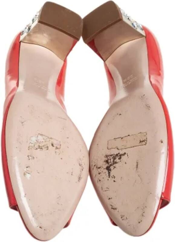 Miu Pre-owned Leather heels Orange Dames