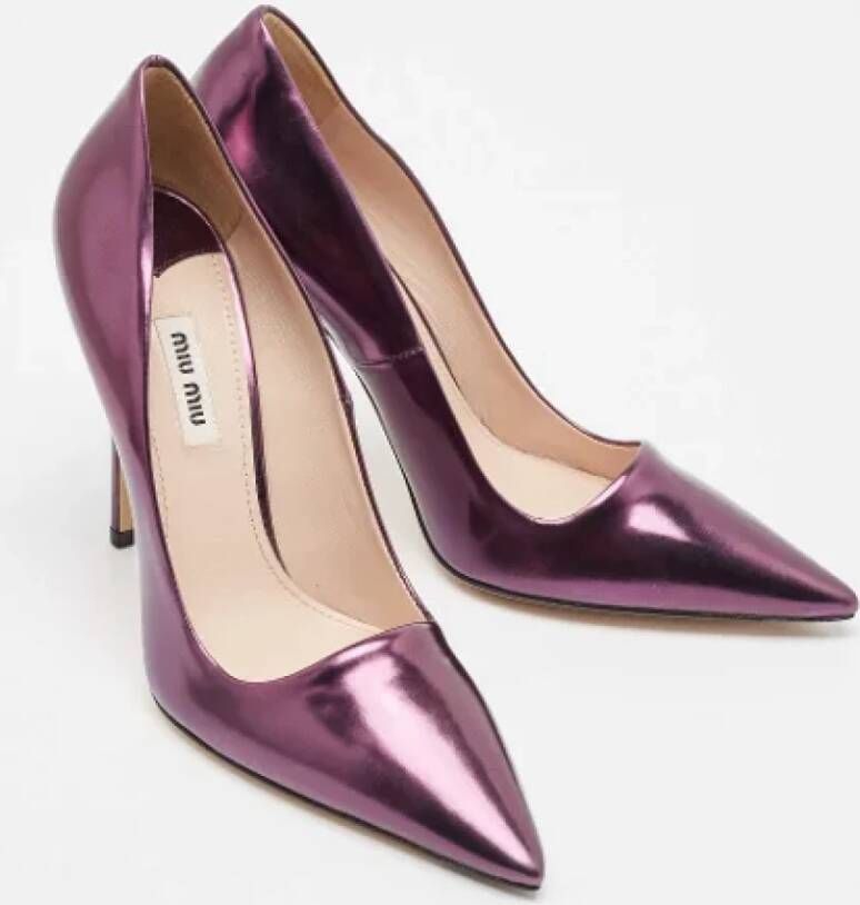 Miu Pre-owned Leather heels Purple Dames