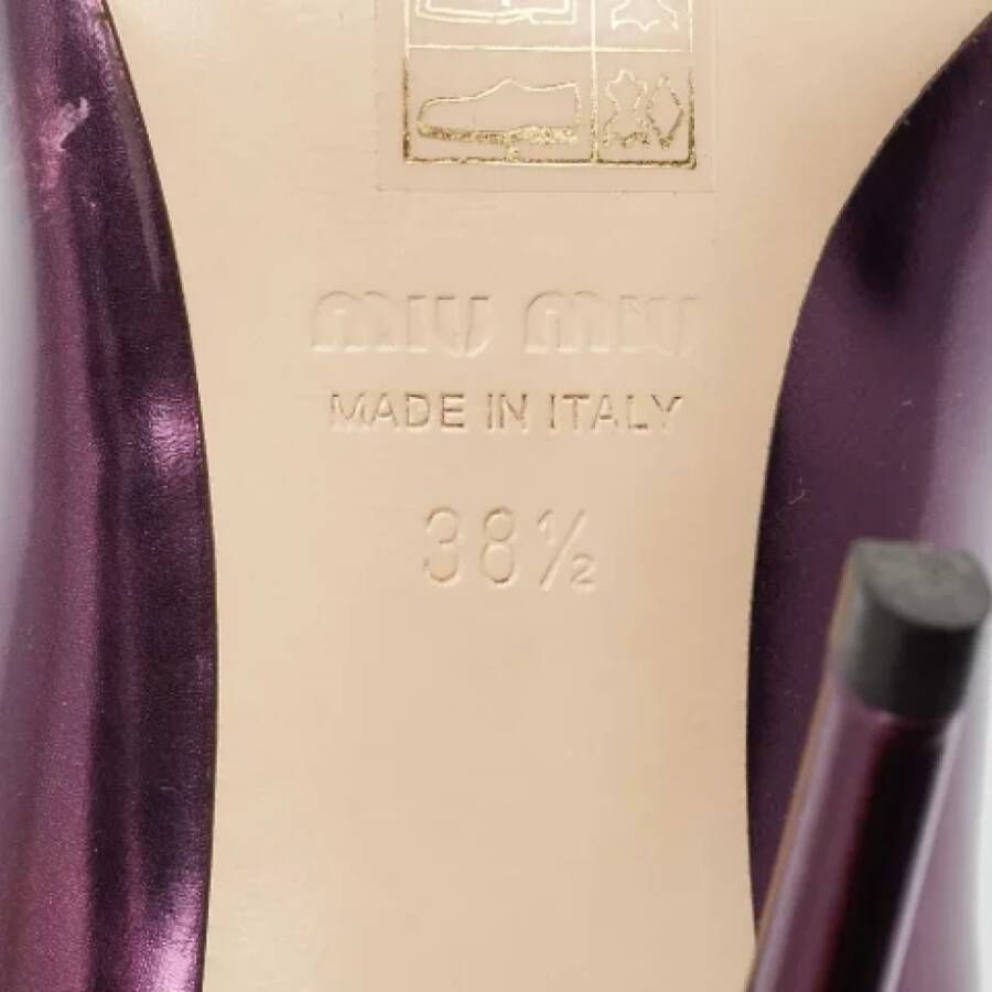 Miu Pre-owned Leather heels Purple Dames