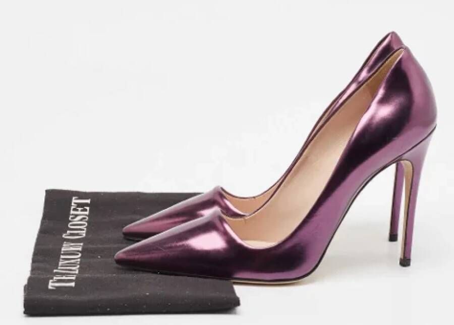 Miu Pre-owned Leather heels Purple Dames