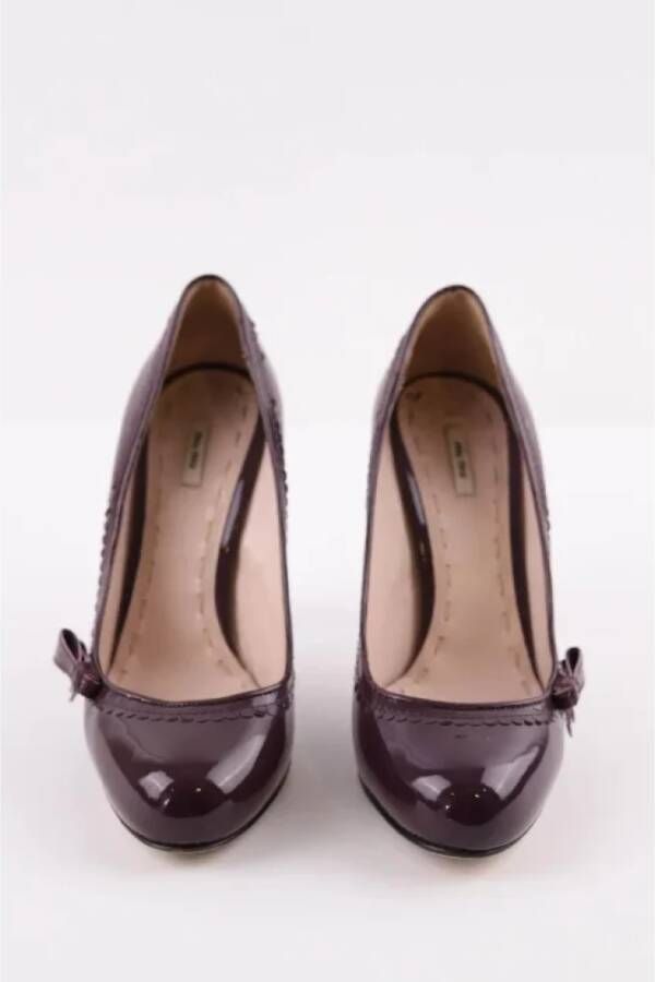 Miu Pre-owned Leather heels Purple Dames