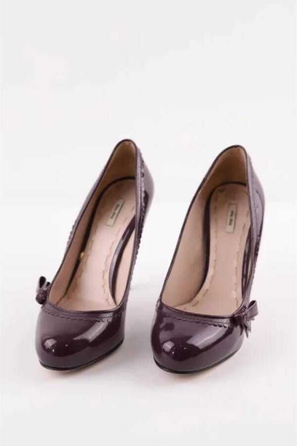 Miu Pre-owned Leather heels Purple Dames