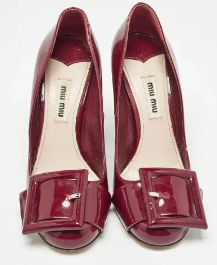 Miu Pre-owned Leather heels Red Dames